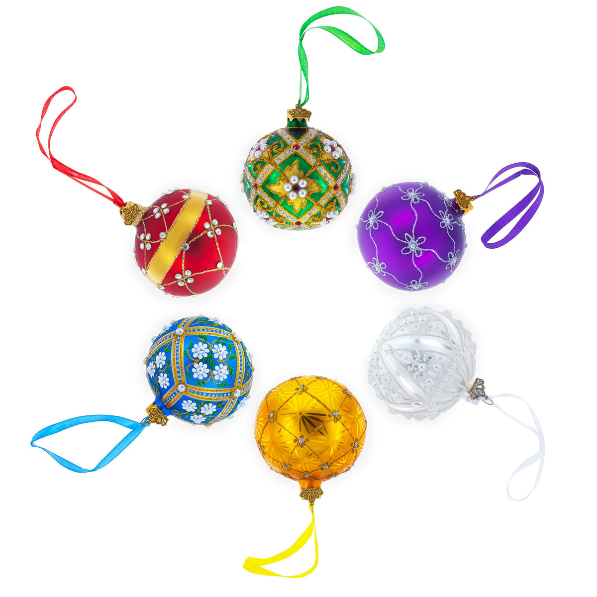 Jeweled Snowflake Glass Ornament