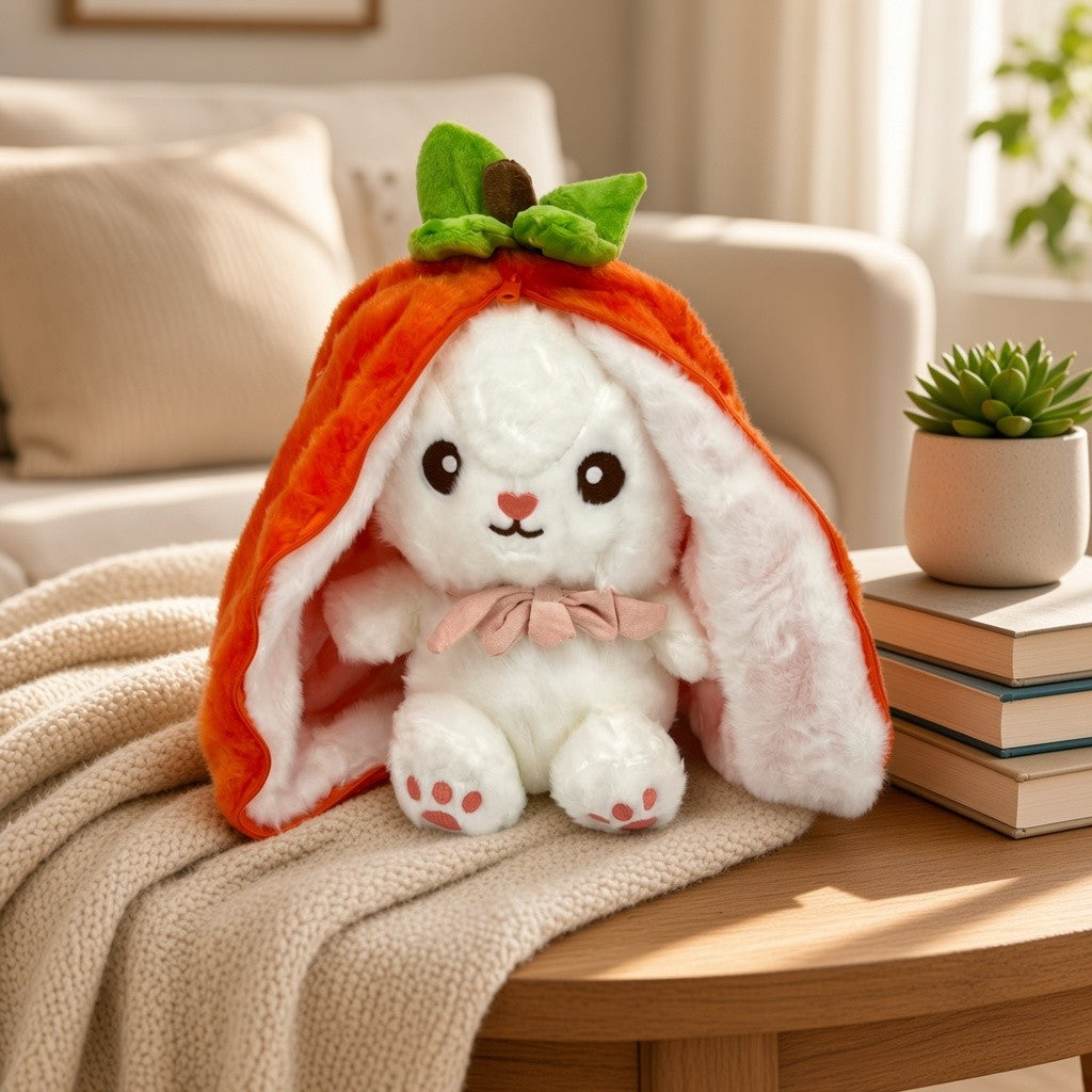 Reversible Strawberry Bunny Plush