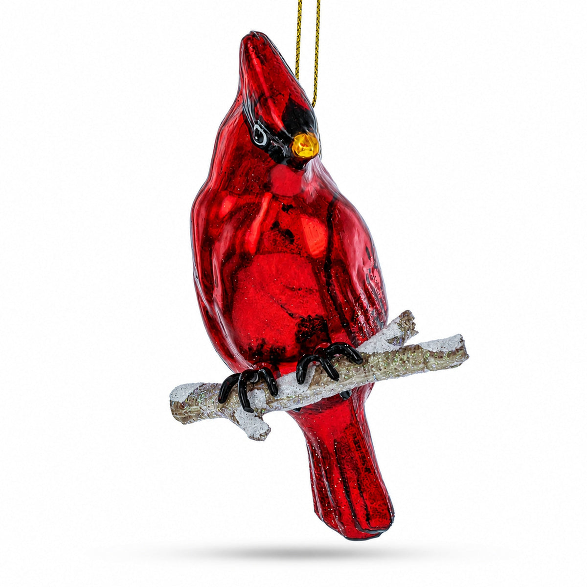 Red Cardinal Blown Glass Ornament