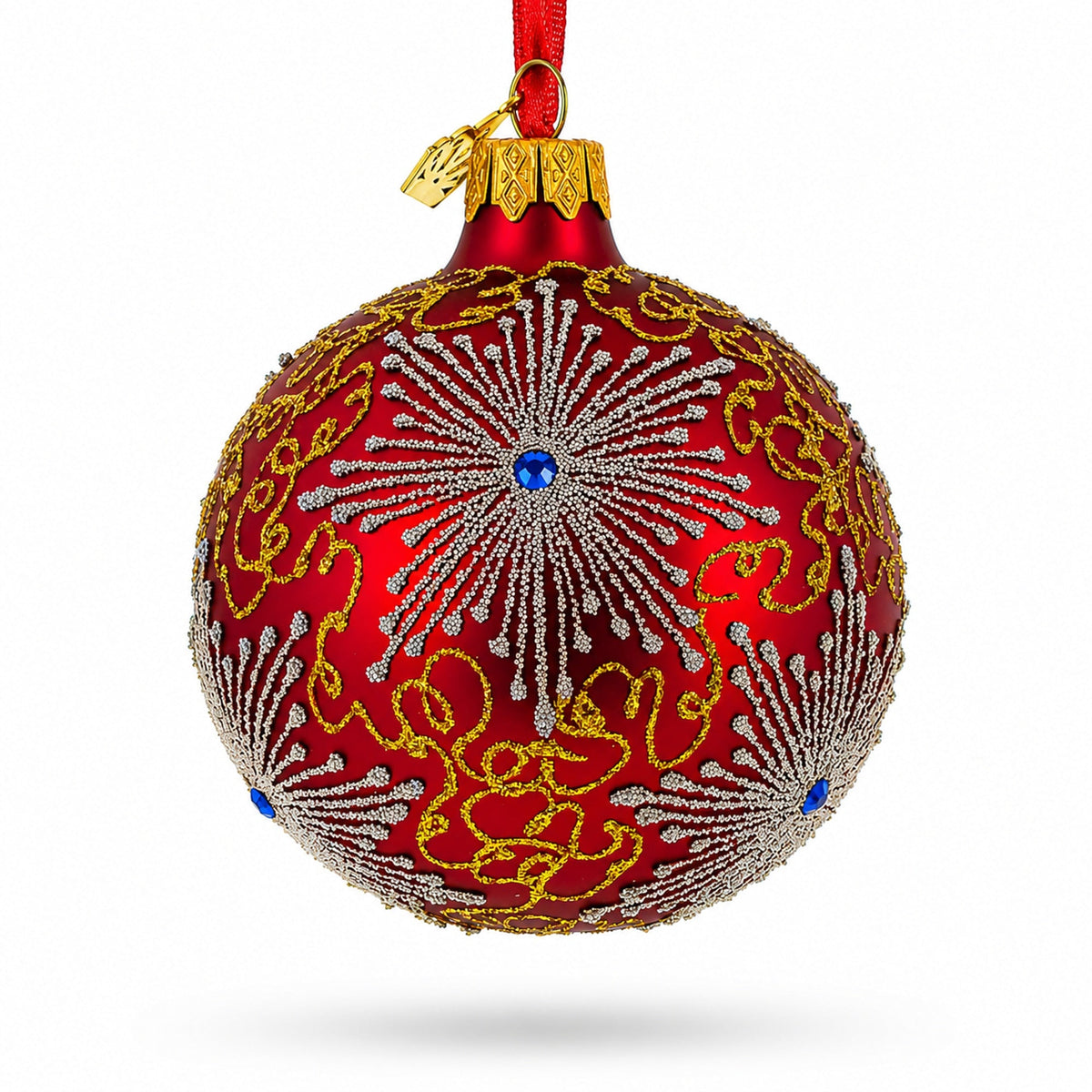 Jeweled Snowflake Glass Ornament