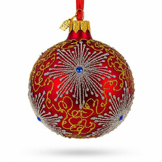 Jeweled Snowflake Glass Ornament