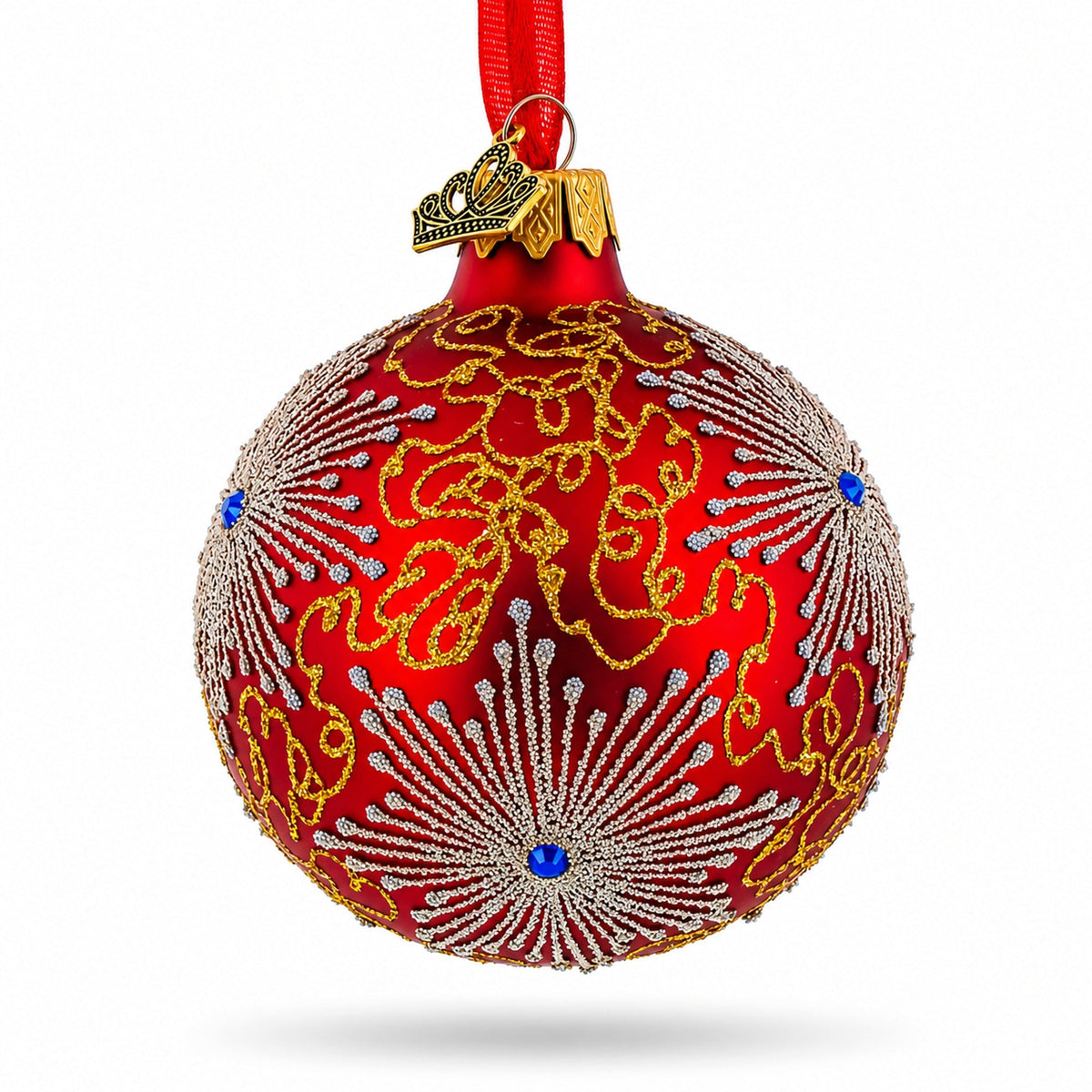 Jeweled Snowflake Glass Ornament